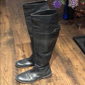 Frye Shirley Over-the-Knee Black Leather Boots